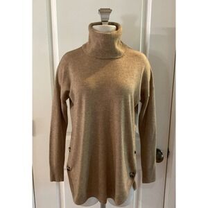 Madewell Tunic Turtleneck Camel Wool Alpaca Blend Women's Sweater Size Small